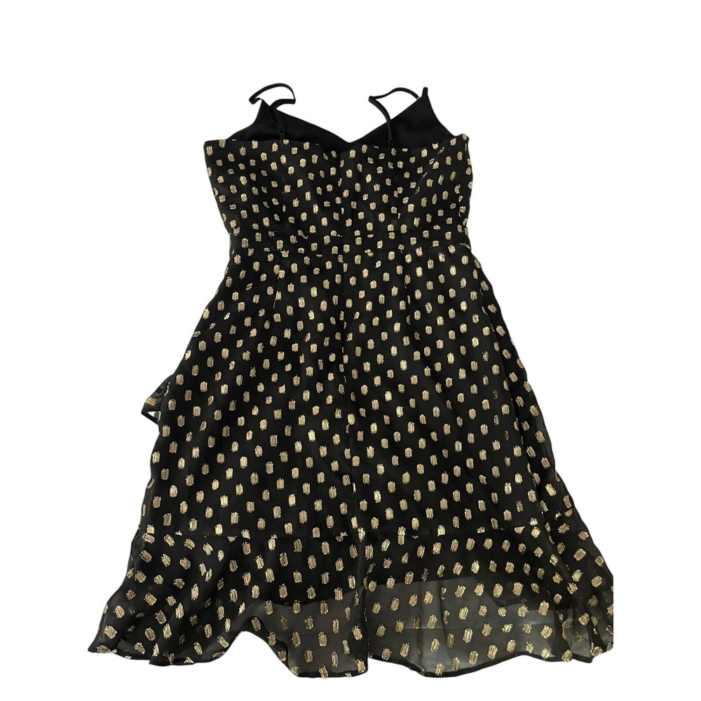 Banana Republic Gold Dot Ruffle Dress Black Size 4